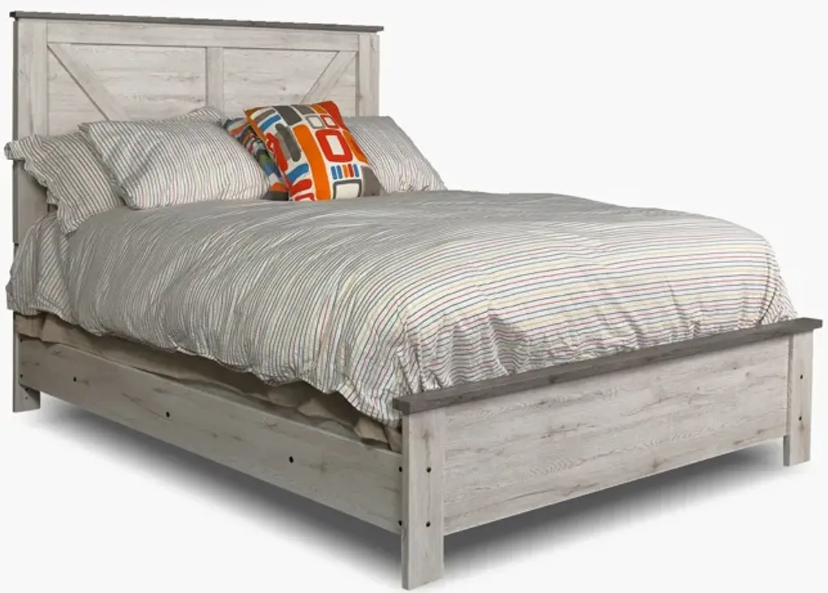 Adorna Two Tone Queen Panel Bed