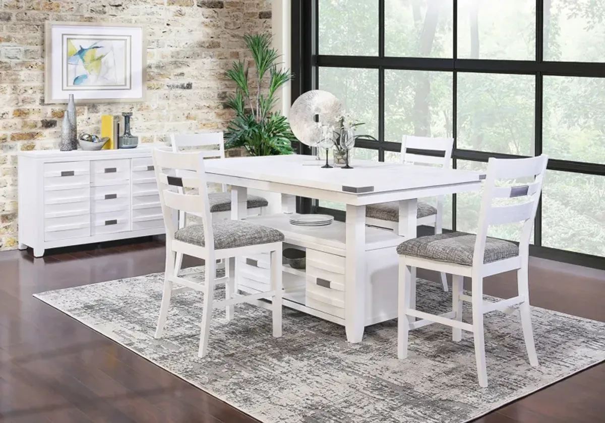 Altamonte White 5 Piece Counter Height Set