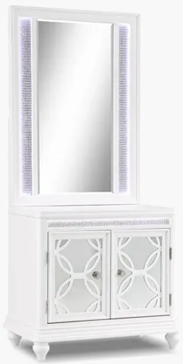 Anastasia Door Nightstand/Nightstand Mirror Set