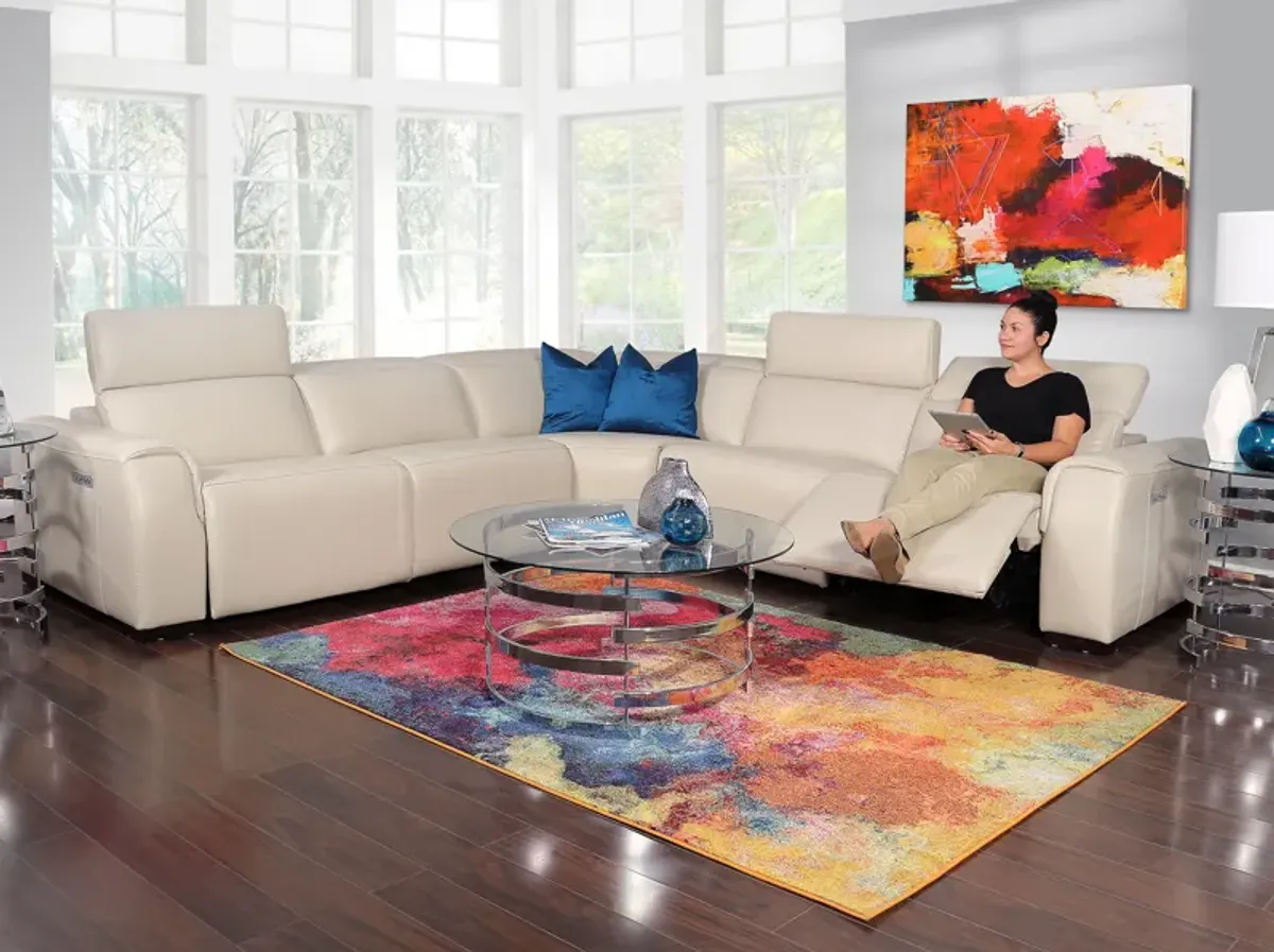 Avanti 5 Piece Power Leather Sectional