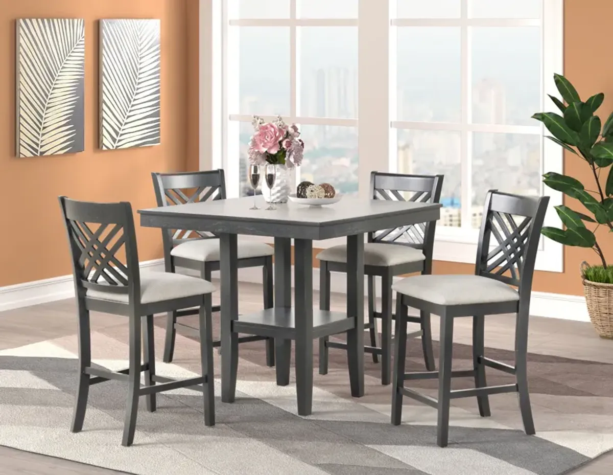 Avante Grey Pub 5PC Counter Height Set