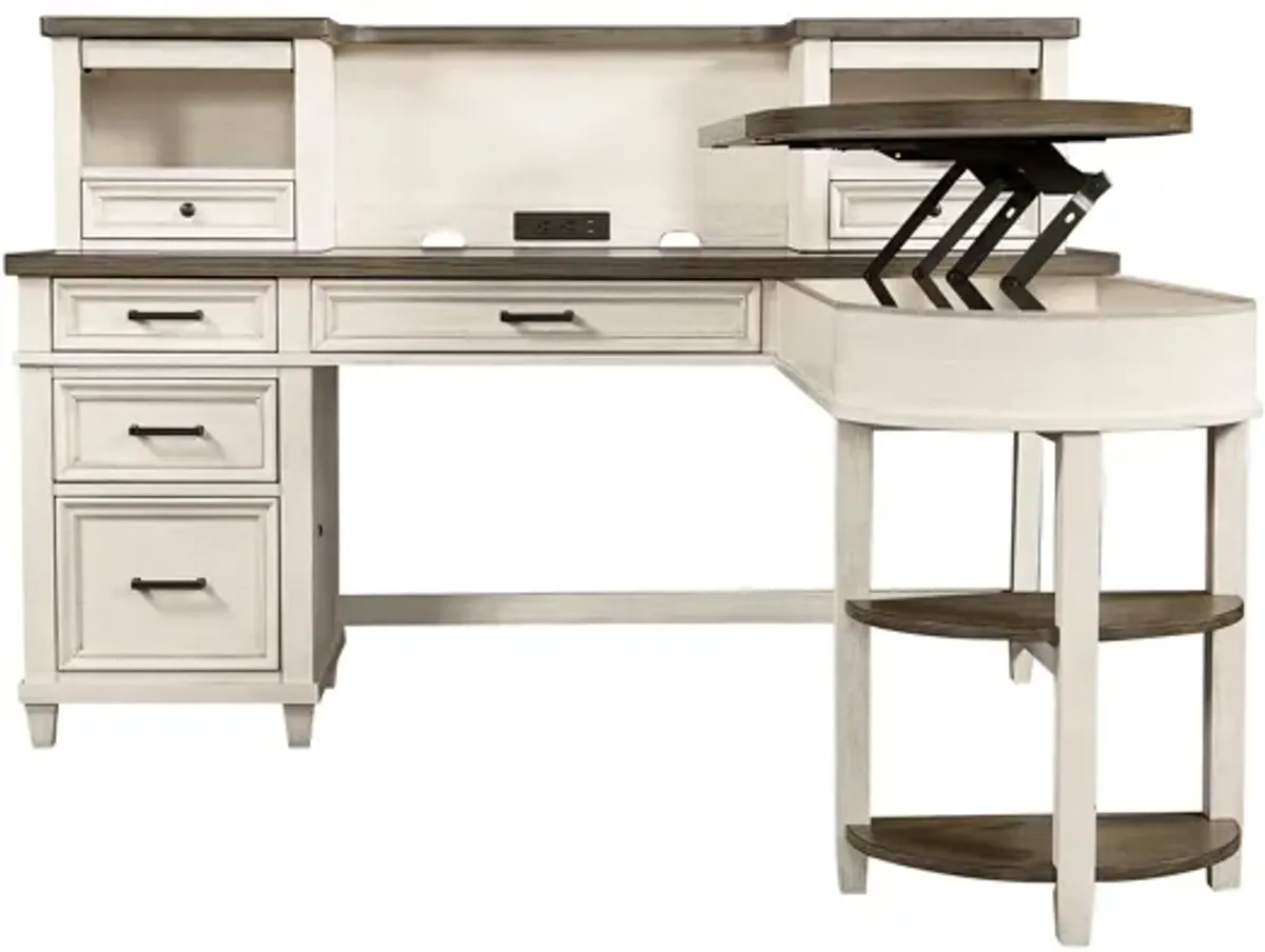 Caraway Two Tone 3 Piece Desk
