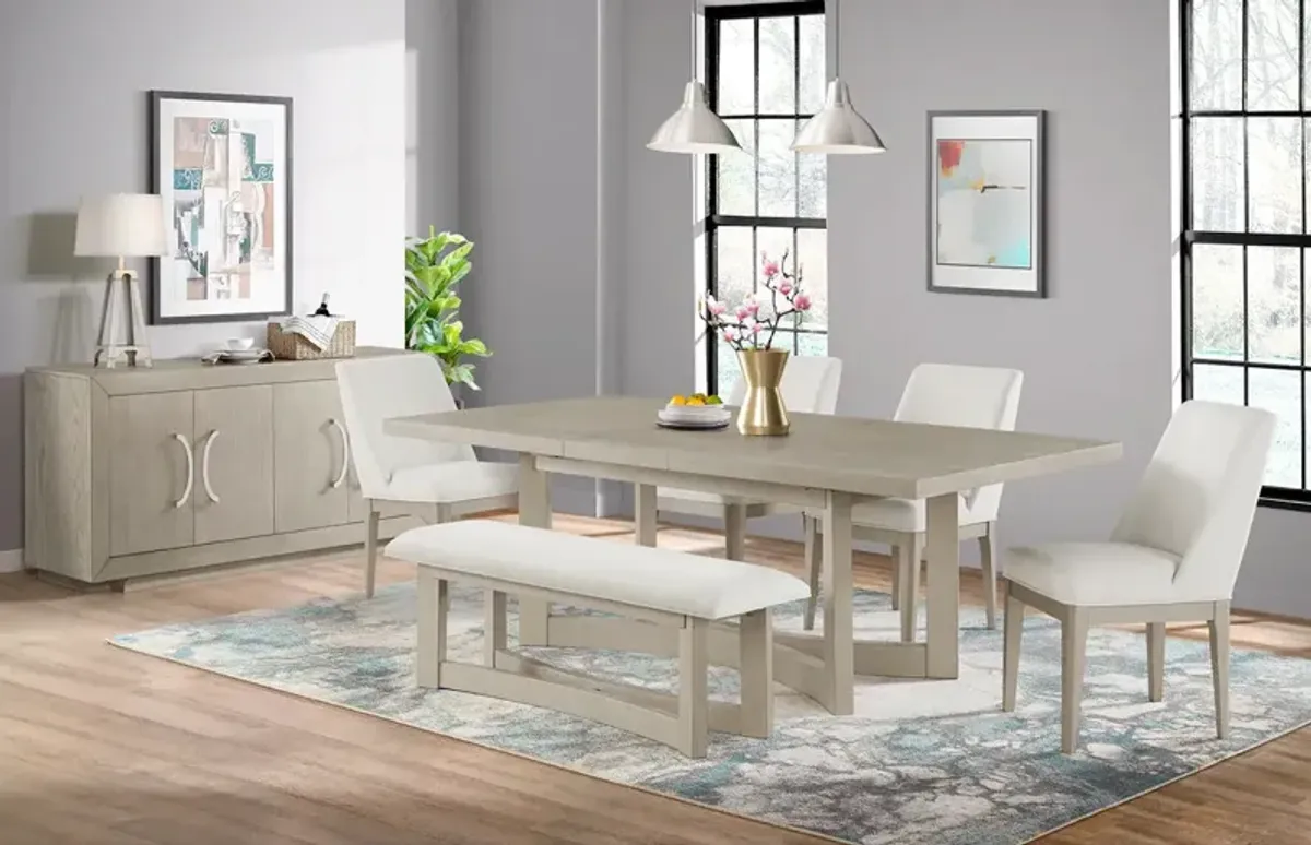 Elma 5PC Dining Set with White Side Chairs