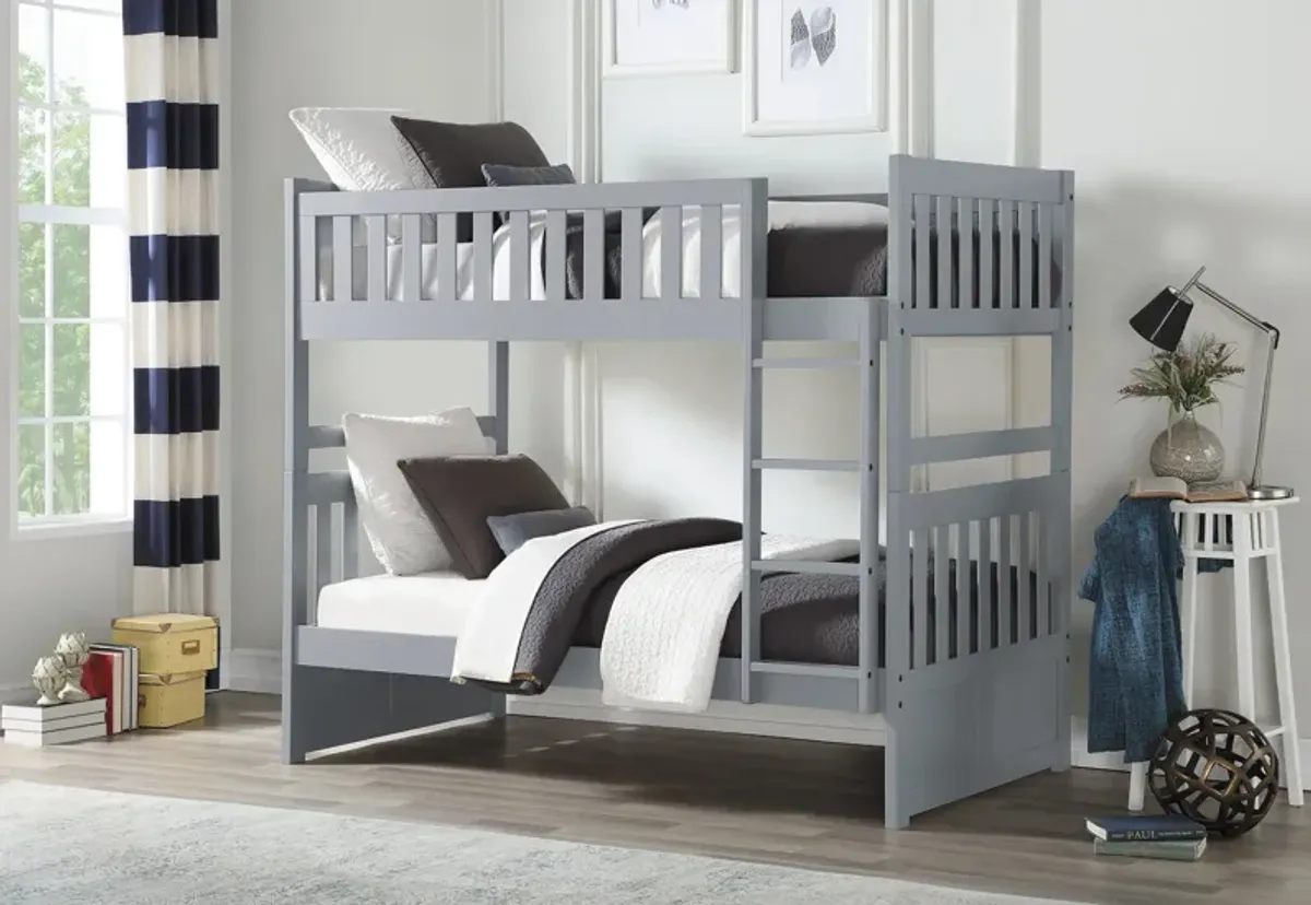 Galen Grey Twin over Twin Bunk Bed