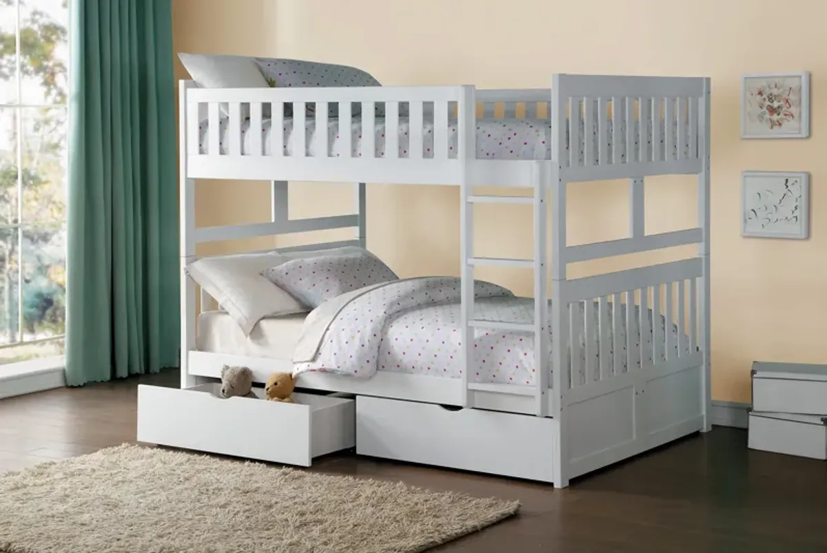 Galen White Full over Full Bunk Bed