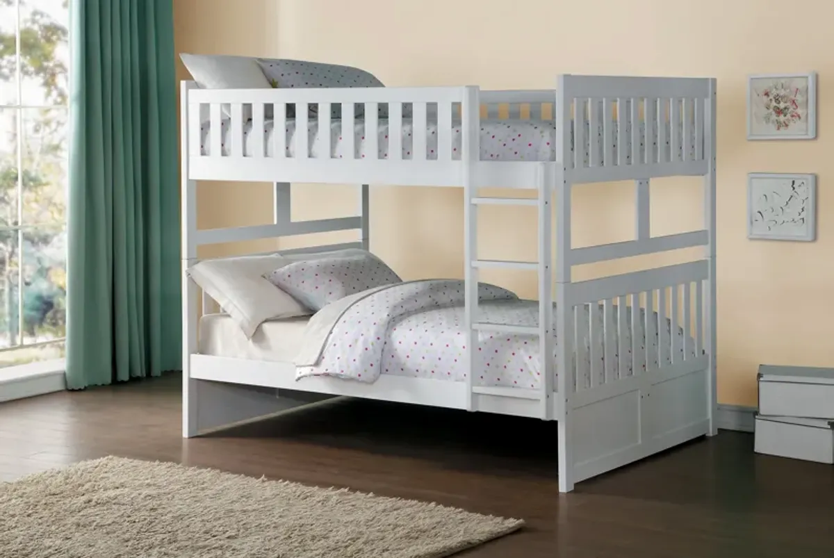 Galen White Full over Full Bunk Bed