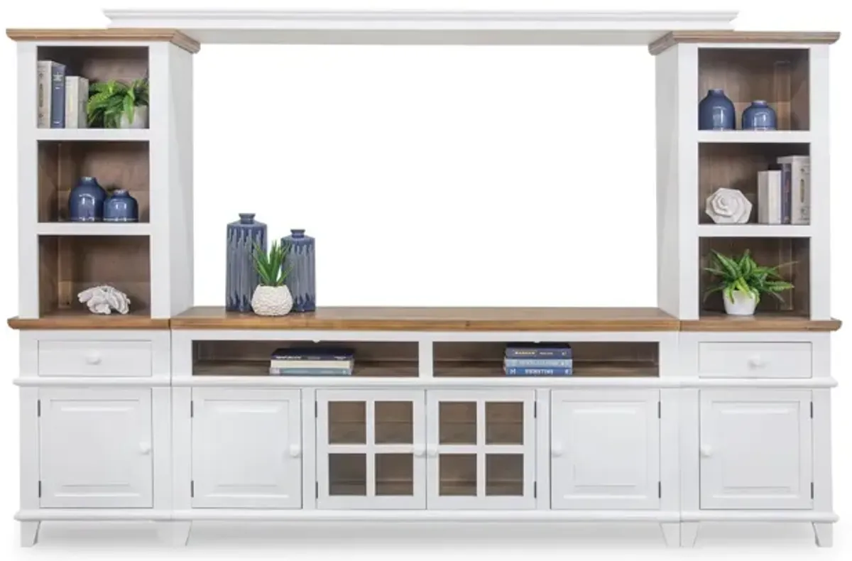 Miramar White 4 Piece Wall Unit with 65" TV Console"