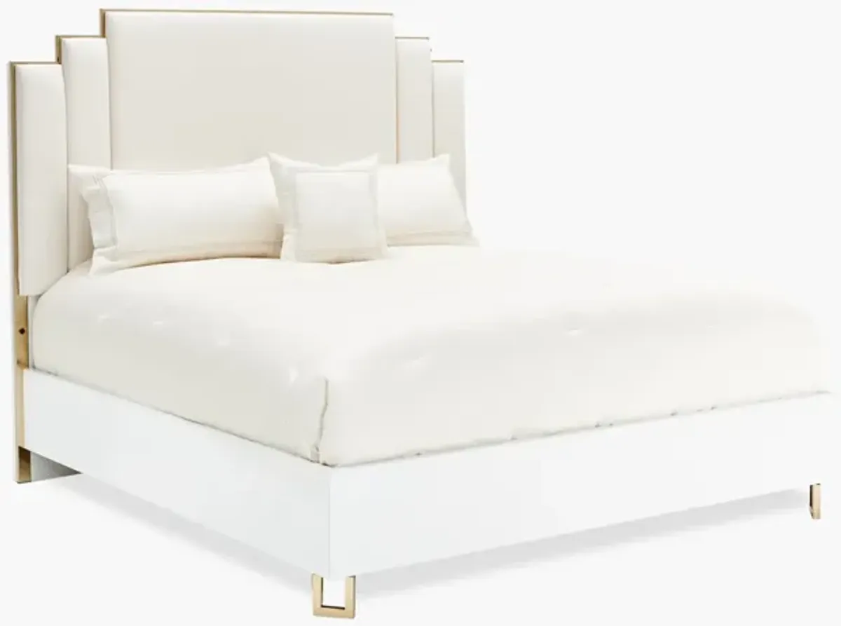 Palm Gate 3PC Qn Uph Framed Bed