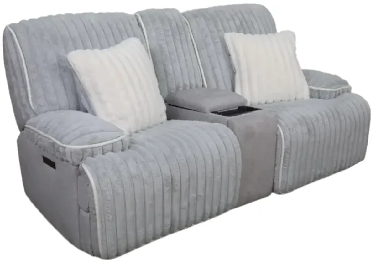 Plush 3 Piece Zero Gravity Power Recline with Power Headrest Console Loveseat