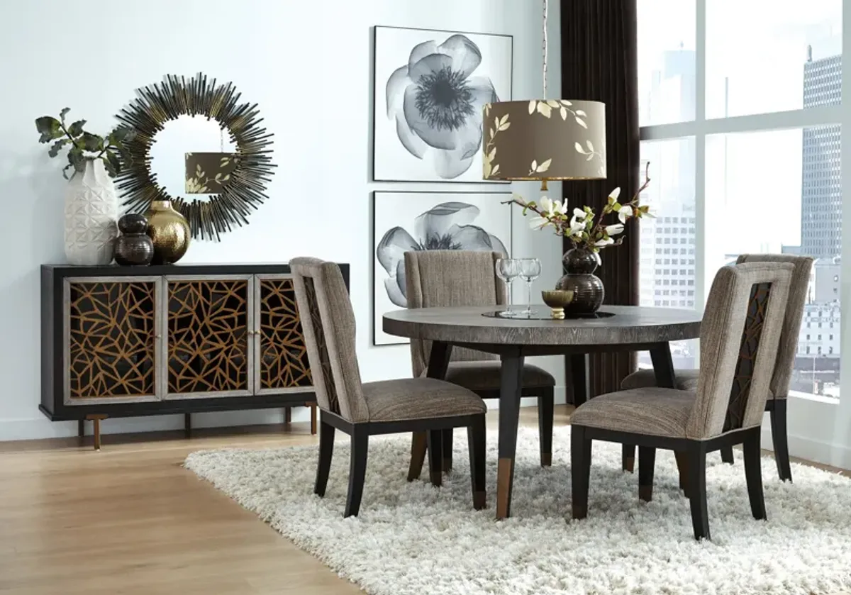 Ryker Espresso 5 Piece Round Dining Set