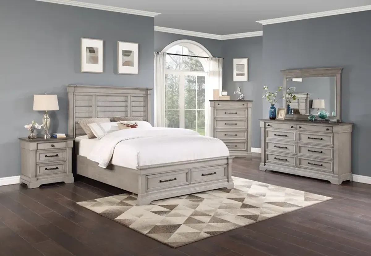 Woodbridge Grey 5 Piece King Storage Bedroom