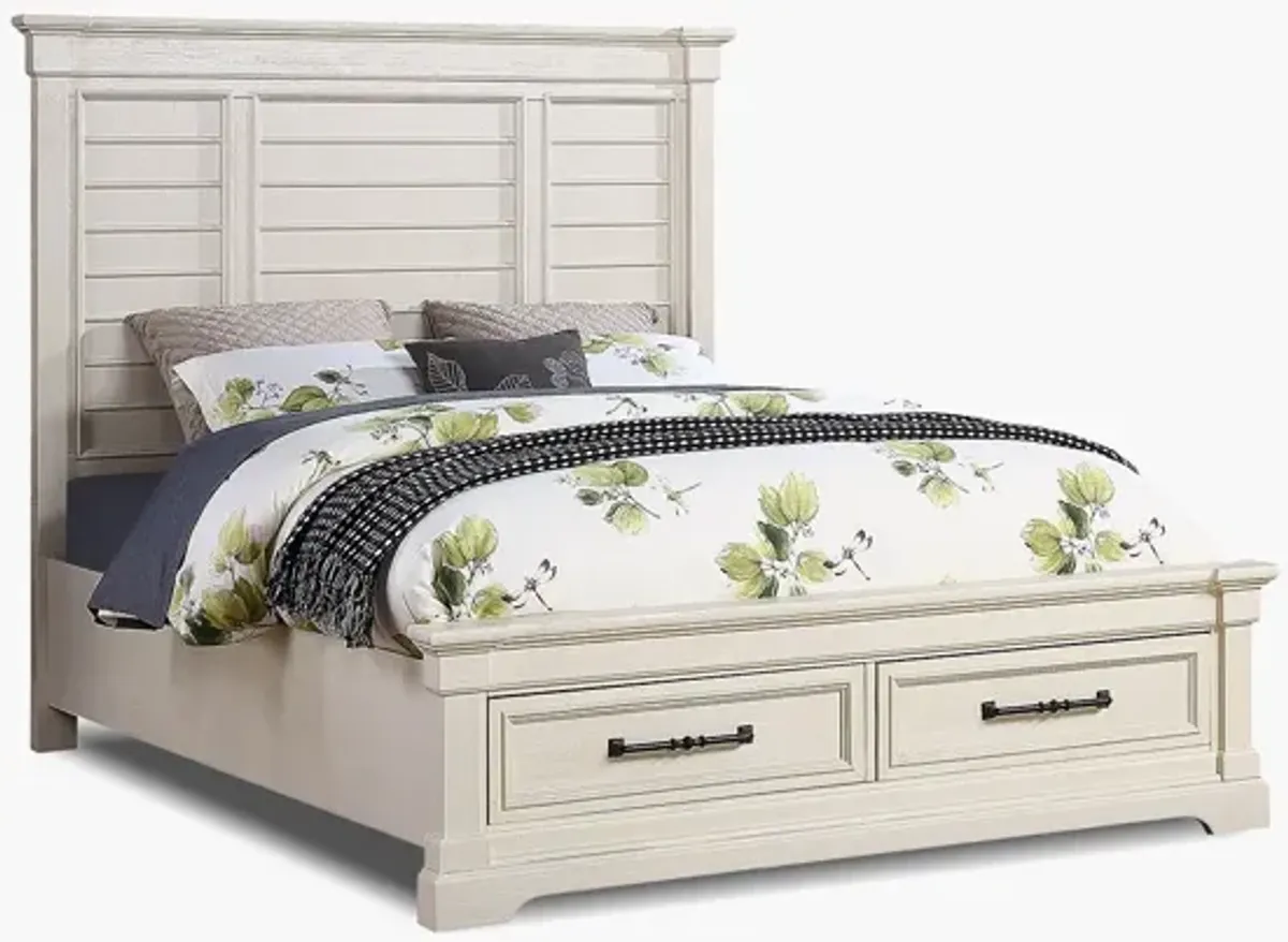 Woodbridge White Queen Storage Bed