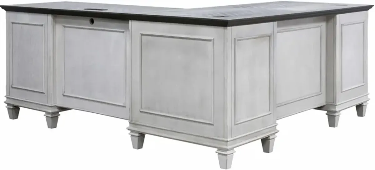 Martin Furniture Hartford L-Shaped Pedestal Desk