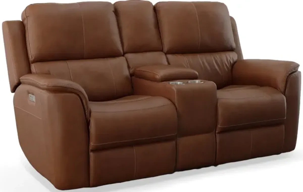 Flexsteel HENRY CONSOLE LOVESEAT-P3-RUSSETT