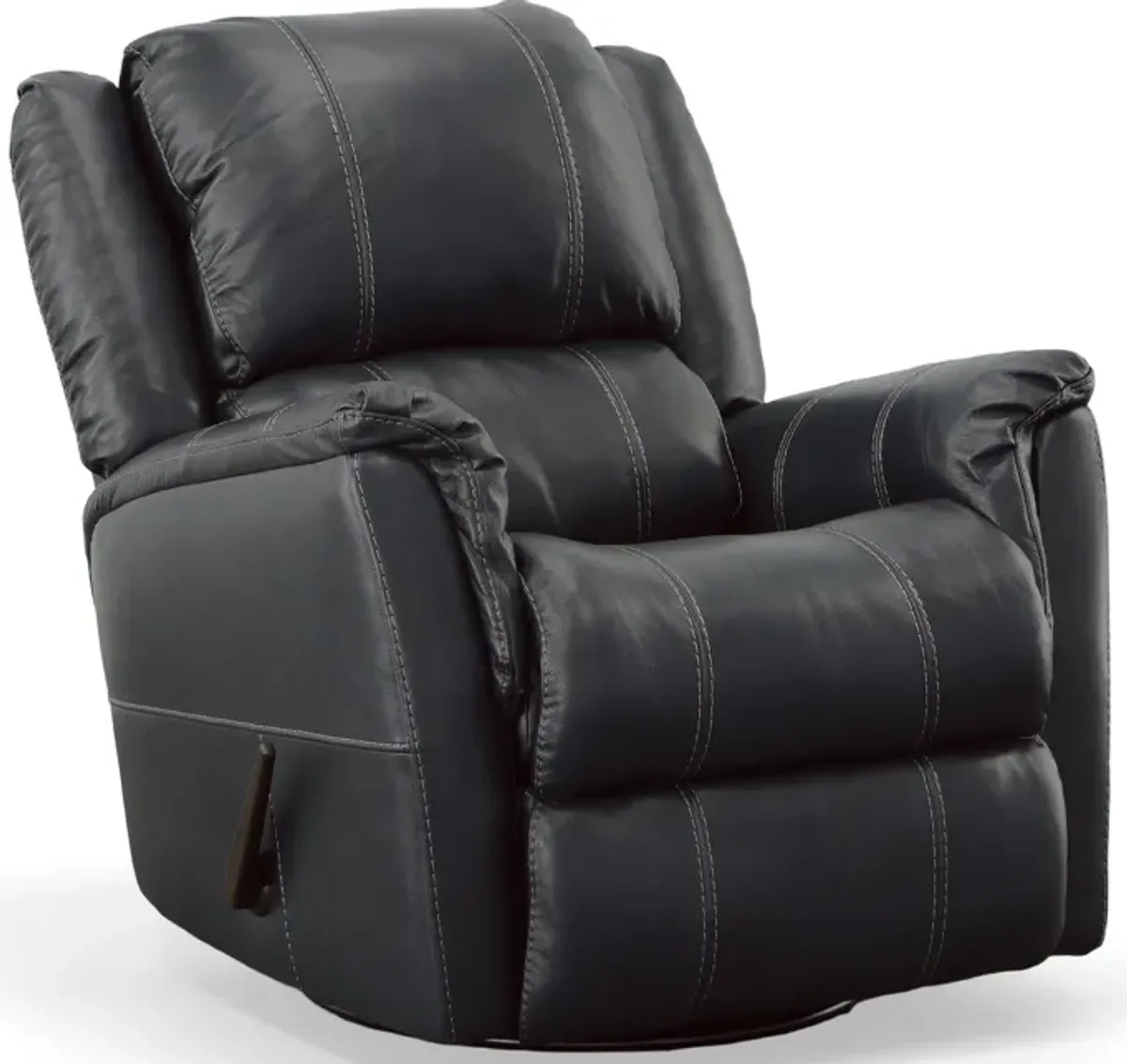 HomeStretch MERCURY LEATHER SWIVEL GLIDER-OCEAN