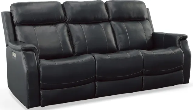 Flexsteel EASTON POWER 3 SOFA-LEATHER OCEAN