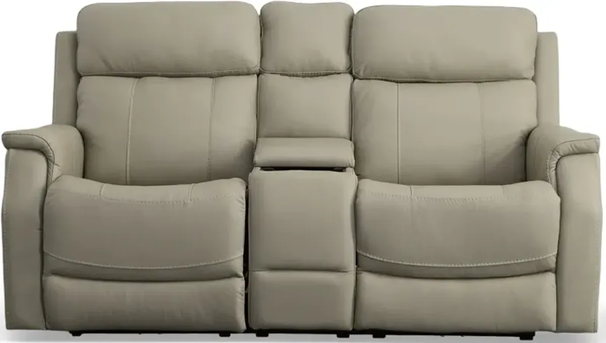 Flexsteel EASTON P3 CONSOLE LOVESEAT-LEATHER OC