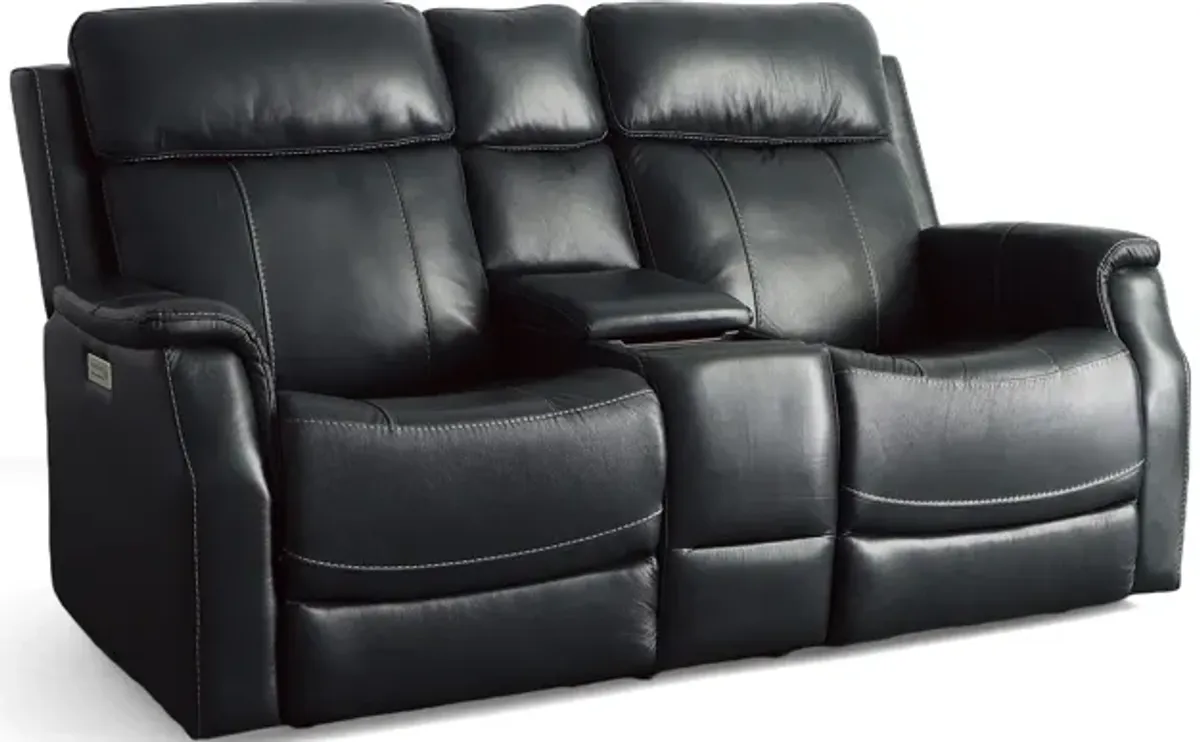 Flexsteel EASTON P3 CONSOLE LOVESEAT-LEATHER OC