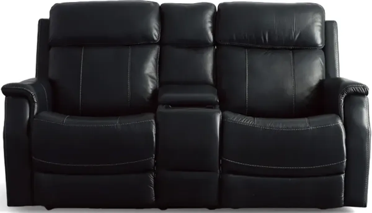 Flexsteel EASTON P3 CONSOLE LOVESEAT-LEATHER OC