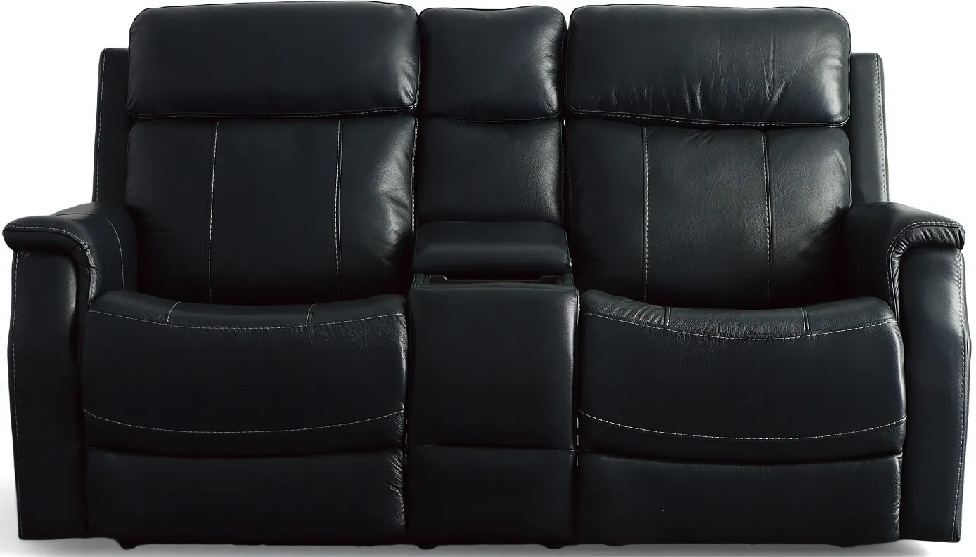 Flexsteel EASTON P3 CONSOLE LOVESEAT-LEATHER OC