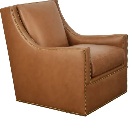 Hancock and Moore ROSEMONT LEATHER SWIVEL CHAIR