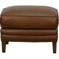 Smith Brothers 517 LEATHER ACCENT OTTOMAN