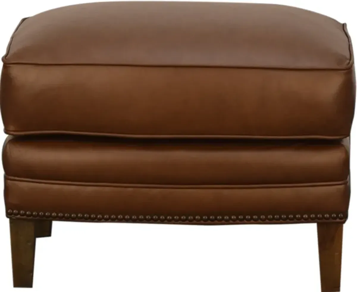 Smith Brothers 517 LEATHER ACCENT OTTOMAN