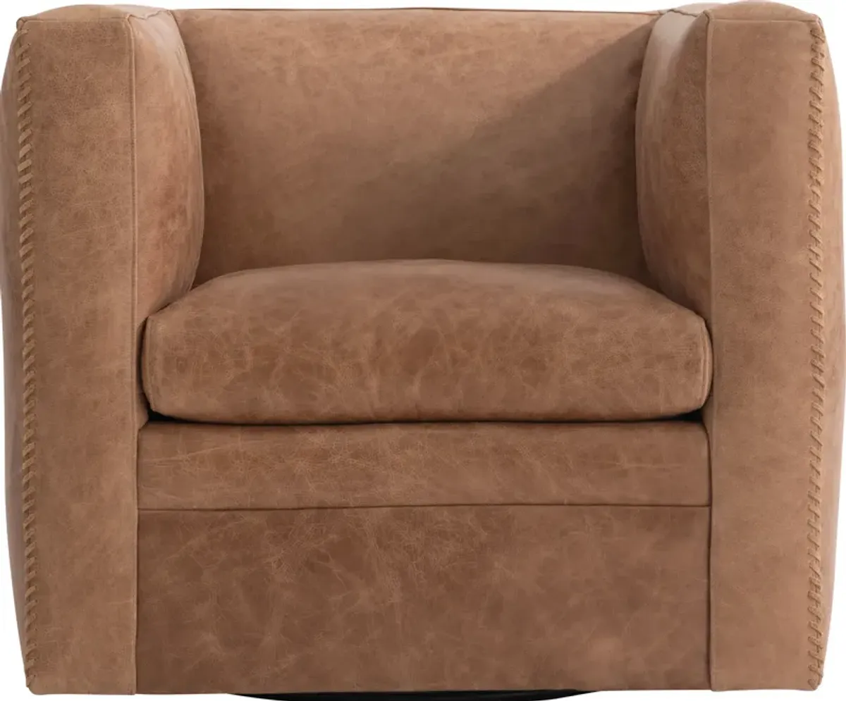 Bernhardt Living HUDSON LEATHER SWIVEL CHAIR