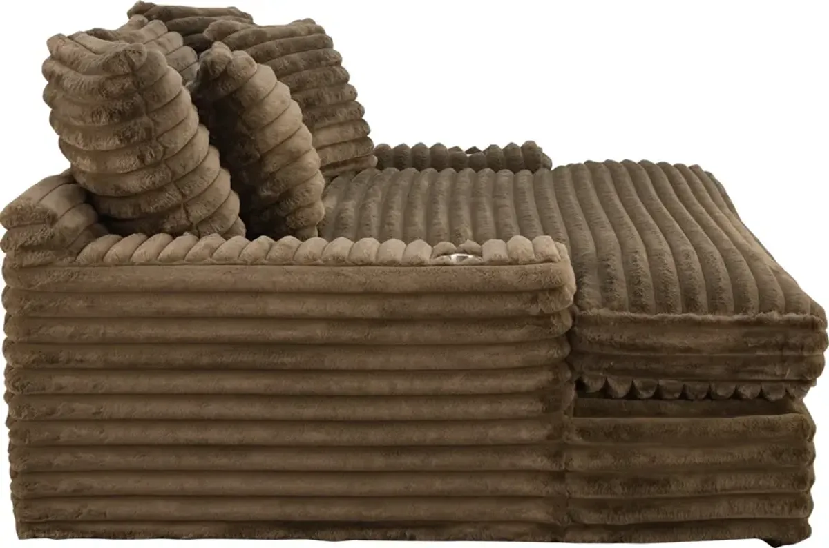 JCooper USA PLUSH DOUBLE CHAISE-CHOCOLATE