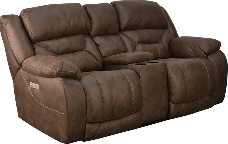 HomeStretch SKYWALKER CONSOLE LOVESEAT-P3Z-CHOCOLATE