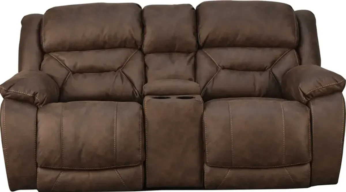 HomeStretch SKYWALKER CONSOLE LOVESEAT-P3Z-CHOCOLATE