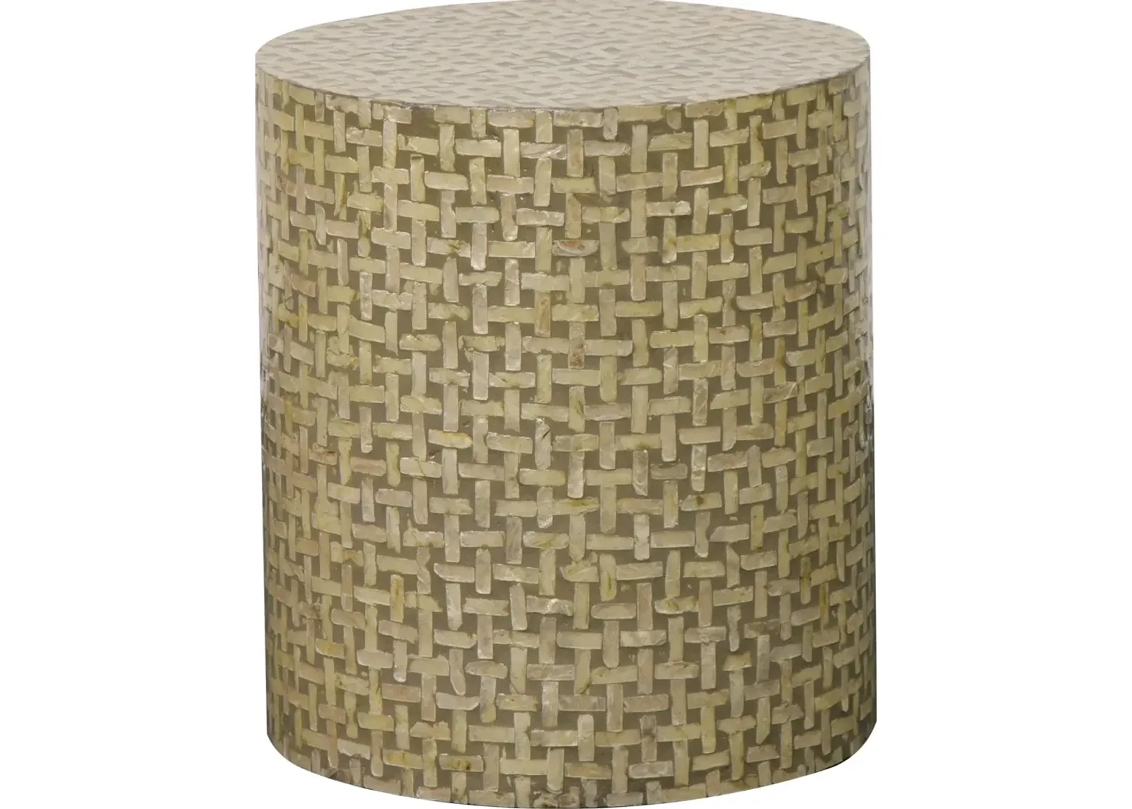 First Avenue GA ROUND ACCENT TABLE - GREY BASKET