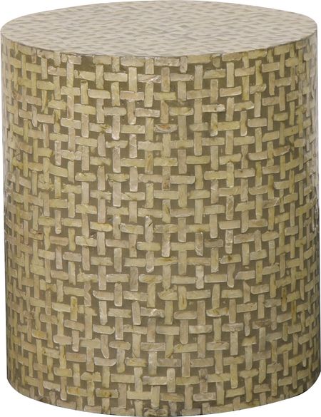 First Avenue GA ROUND ACCENT TABLE - GREY BASKET