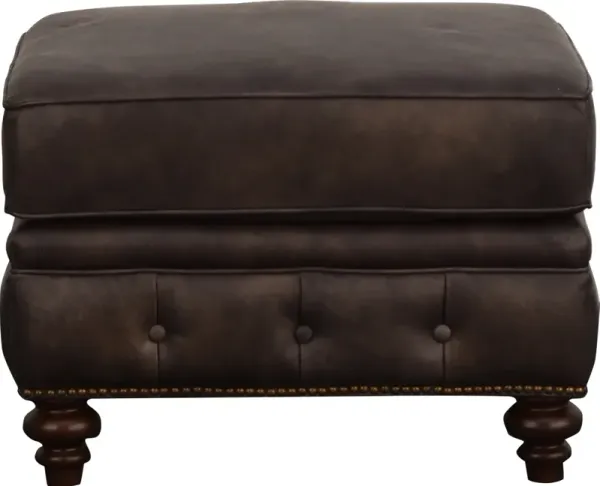 Lunae & Company CHESTER LEATHER OTTOMAN