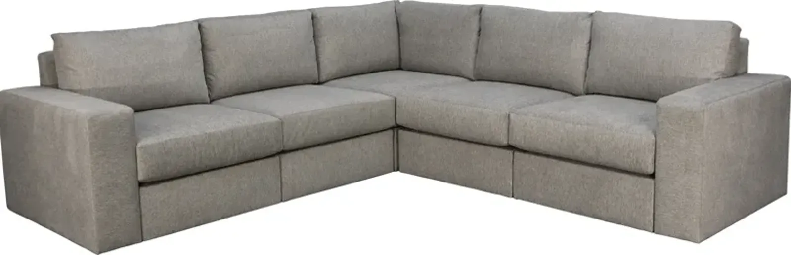 Flexsteel FLEX 5 SEAT SECTIONAL-WIDE ARM-PEBBLE