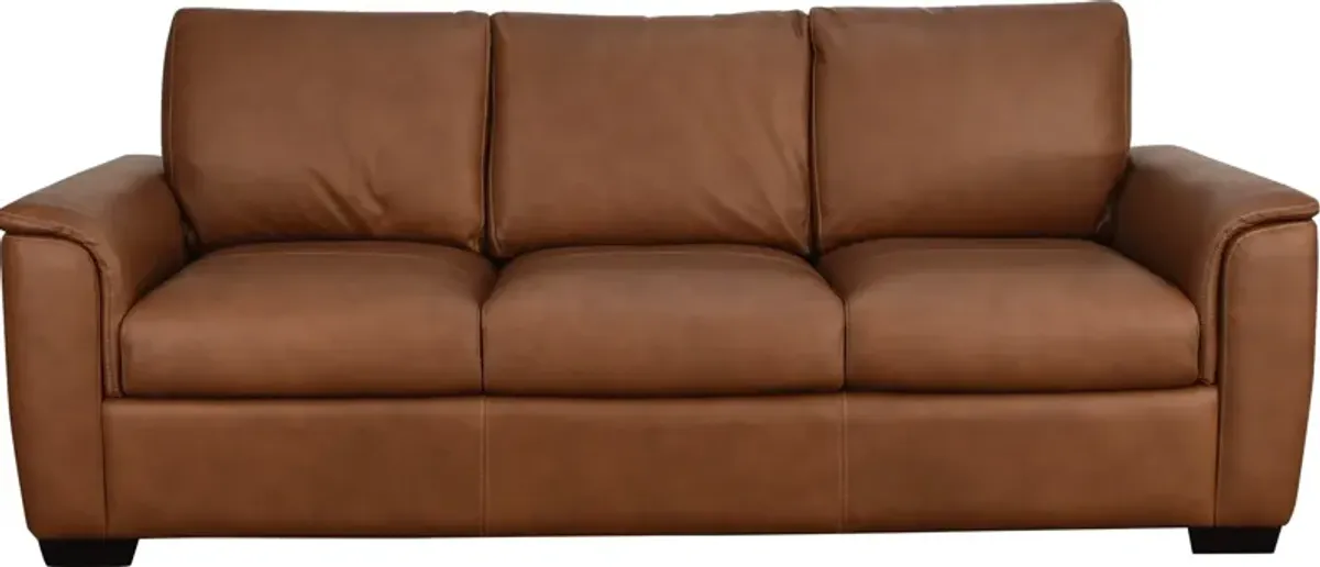 Flexsteel HENRY LEATHER SOFA CARAMEL