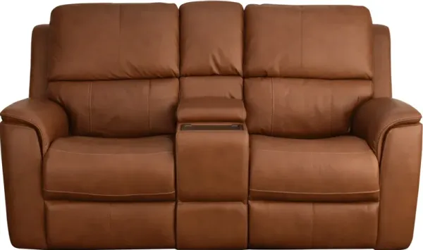 Flexsteel HENRY CONSOLE LOVESEAT-P3-CARAMEL