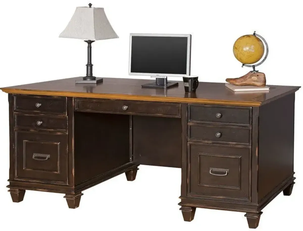 Martin Furniture Hartford Double Pedestal Desk