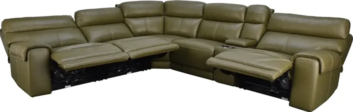 HTL International Furniture BRYCE 6PC LTHR SECTIONAL-P2-GR