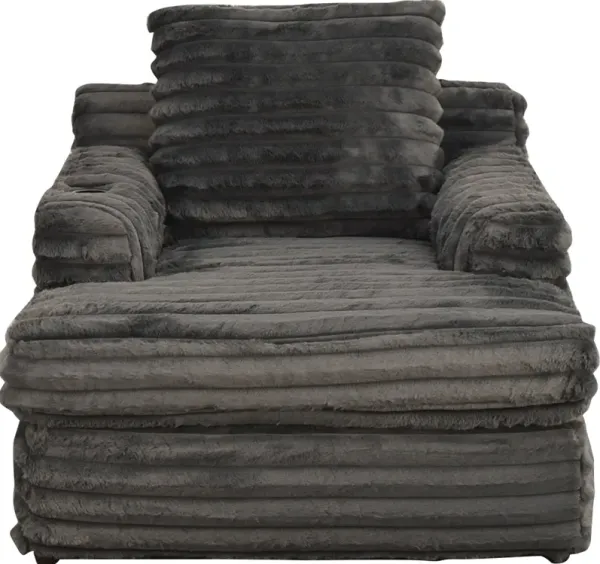 JCooper USA PLUSH KIDS CHAISE-CHARCOAL