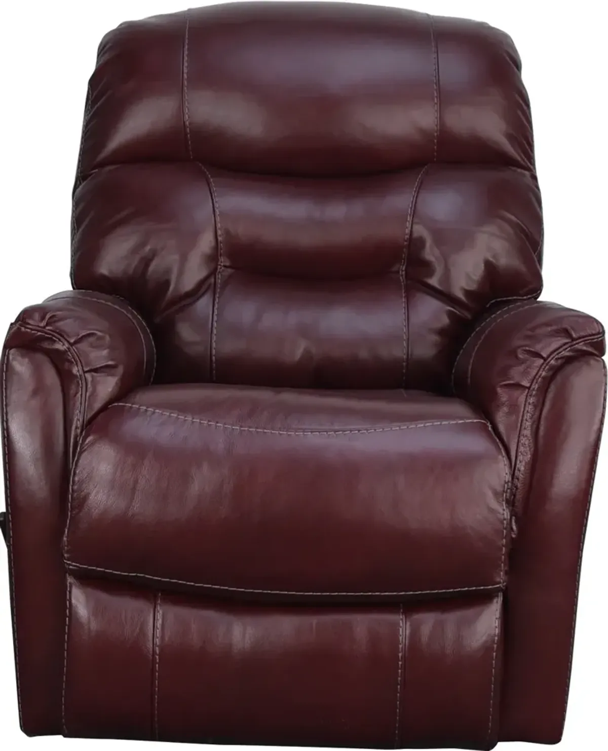 HomeStretch NAPOLI LEATHER RECLINER-BURGUNDY