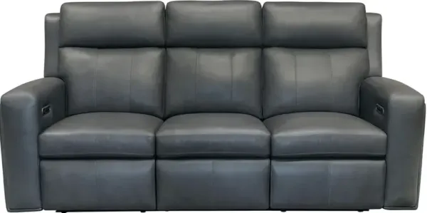 Horizon Ridge Black Leather Triple Power Reclining Sofa with