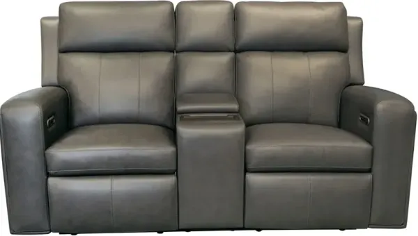 Flexsteel WYATT CONSOLE LOVESEAT-P3ZG-GUNMETAL