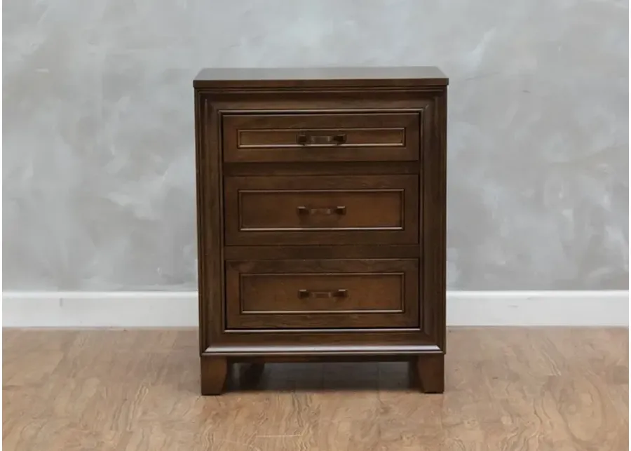 Daniel's Amish Summerville 3 Drawer Nightstand w/ Electrical Component