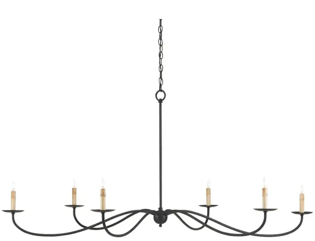 Aelle French Country Black Iron Candle Style Chandelier - Large