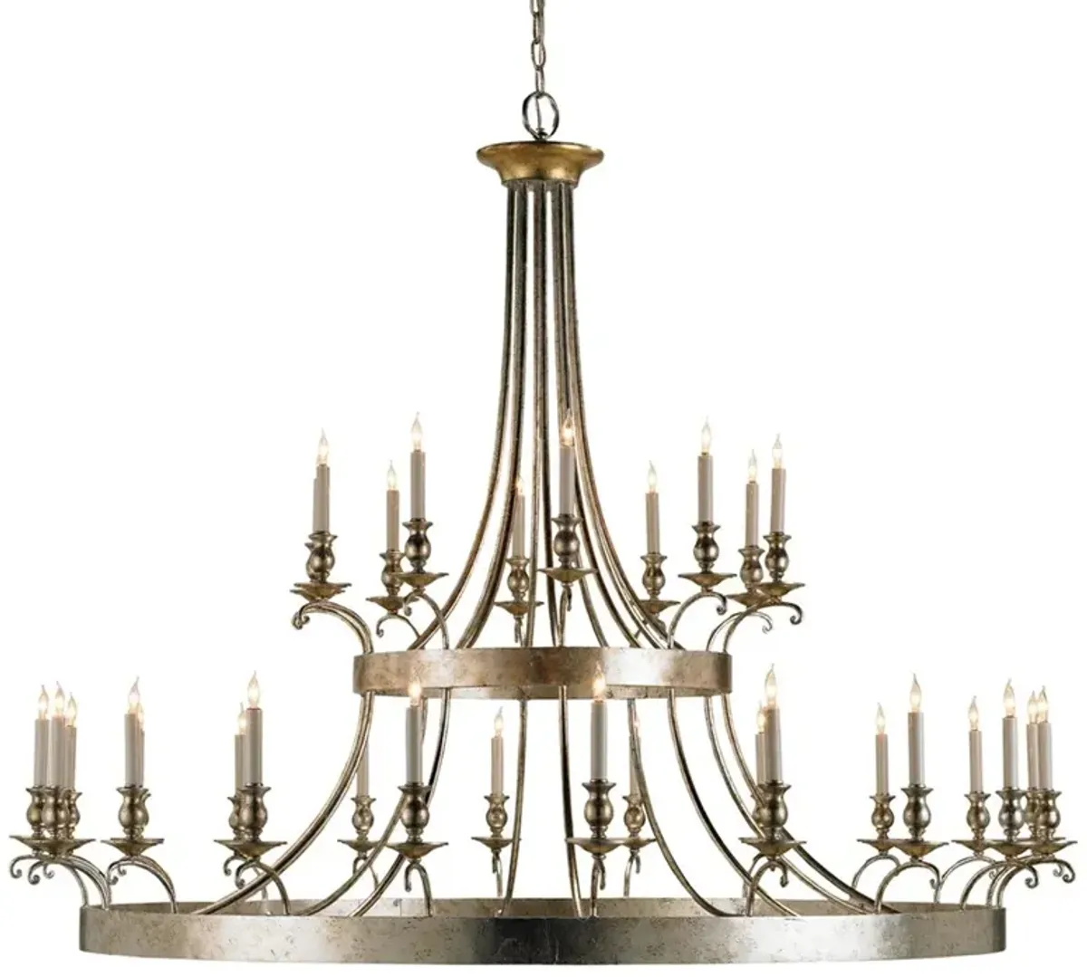 Liora French Country Silver Iron Ring Candle Style Chandelier