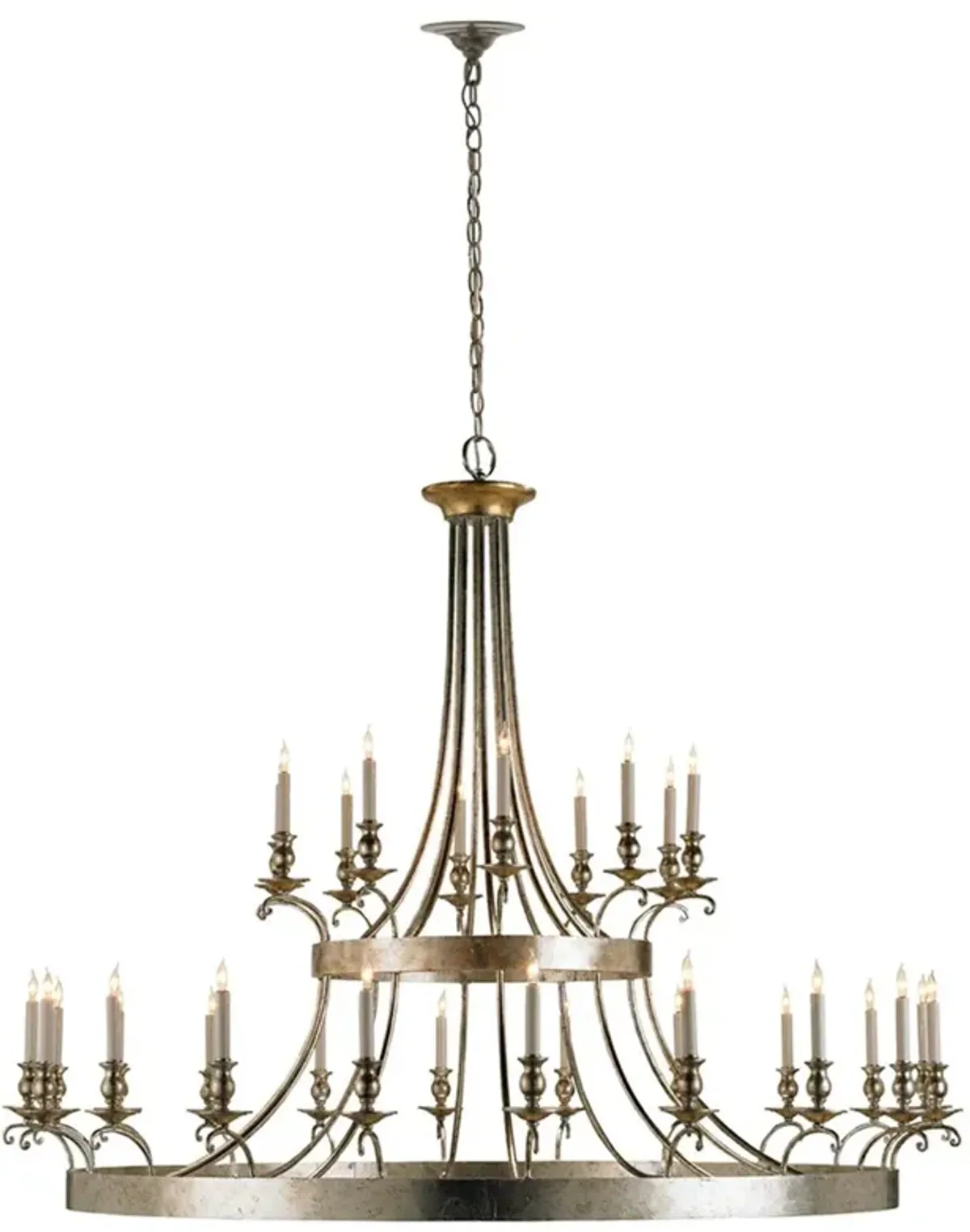 Liora French Country Silver Iron Ring Candle Style Chandelier