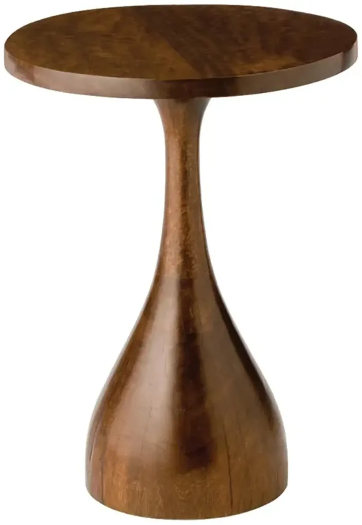 Darby Dark Walnut Modern Sculpted Accent Side Table