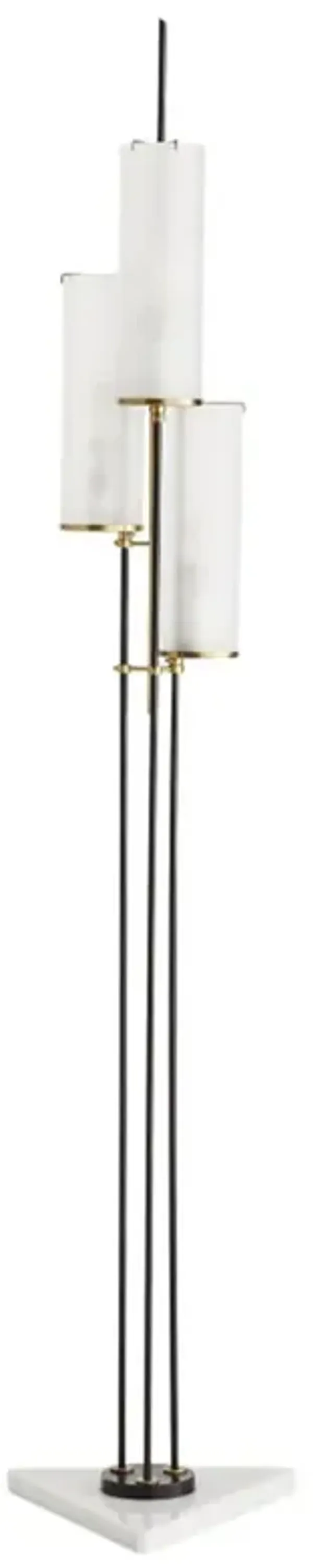 Stefan White Marble 3 Light Frosted Glass Iron Floor Lamp