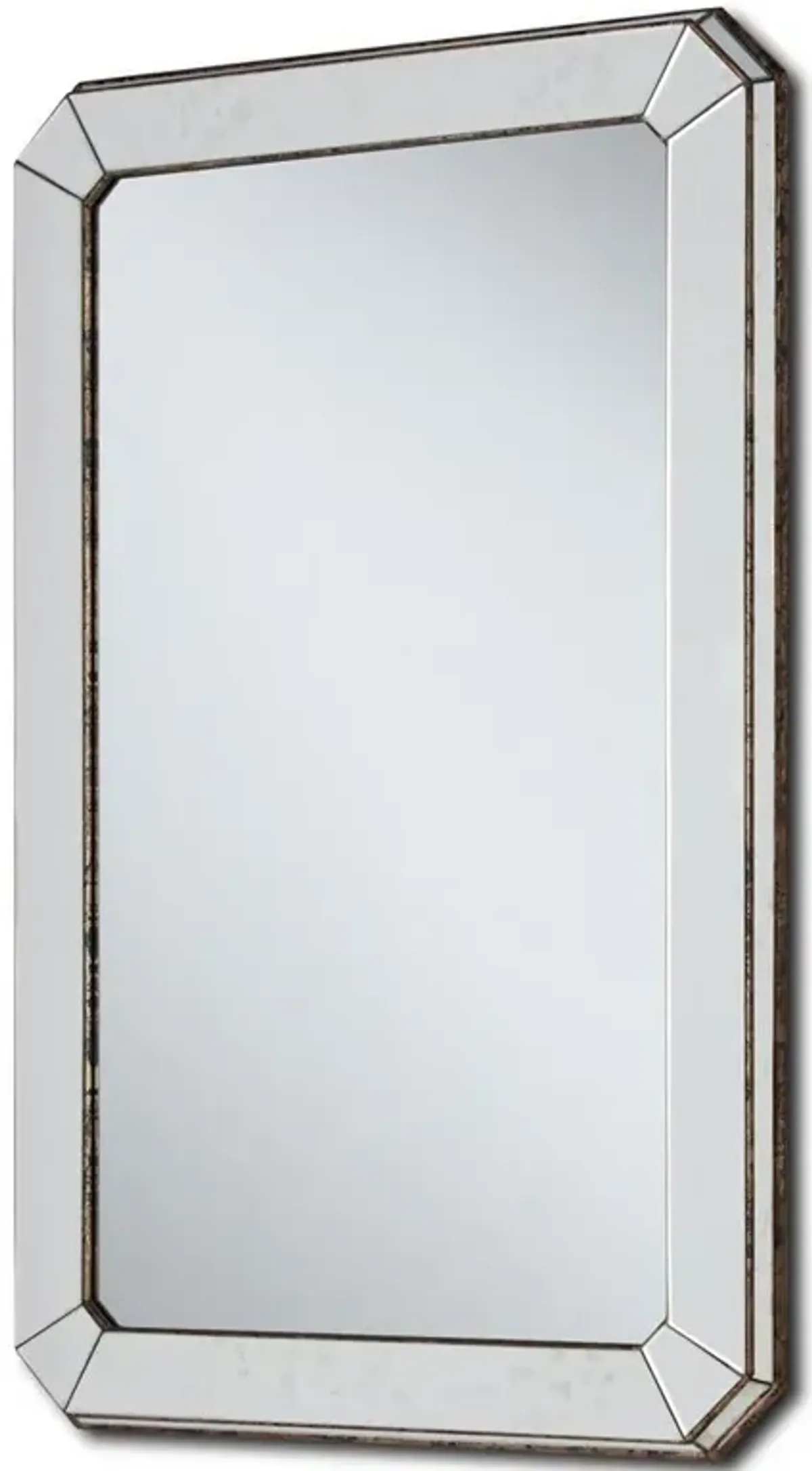 Hollywood Regency Antique Mirror Classic Bevel Cut Wall Mirror